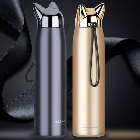 Stainless Steel Kitty Coffee Thermos