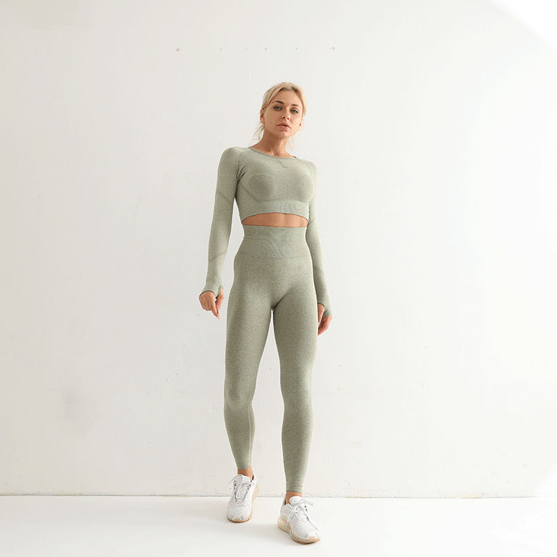 High waist long sleeve sports set tights