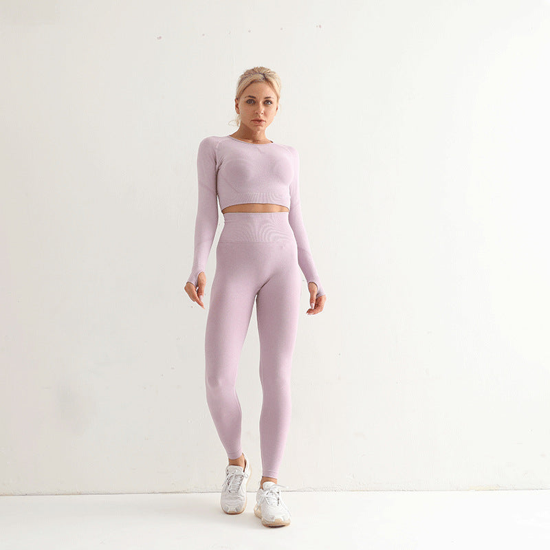 High waist long sleeve sports set tights