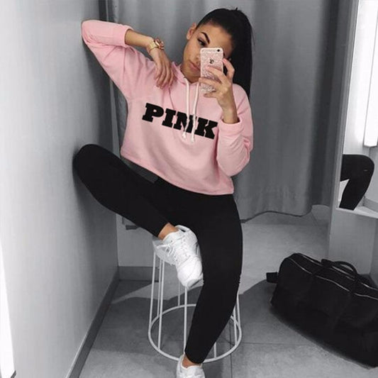 Jumper Sweatshirt Female Pink Cropped Top